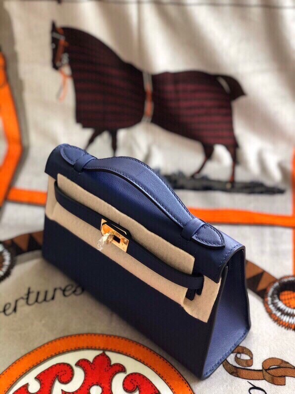 에르메스 미니 켈리백22 블루사파이어 금장 스위프트